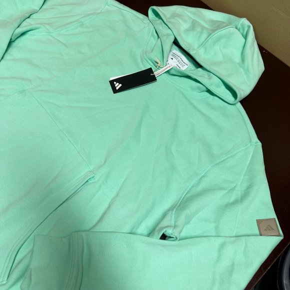 Adidas Mens Mint Adicross Long Sleeve Pullover Hooded Golf Sweatshirt Size XL - Picture 3 of 4